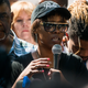 Diamond Reynolds speaks to a crowd outside the Governor’s Mansion in St. Paul, Minn., on July 7, 2016. (Stephen Maturen/Getty Images)